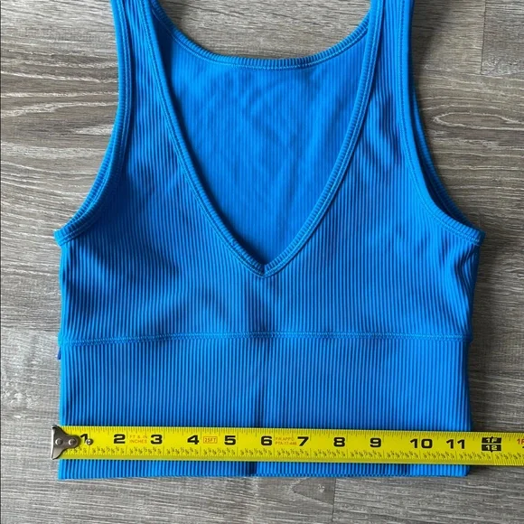 Lululemon Power Pivot Tank Ribbed Crop Top Reversible Poolside Blue - Picture 5 of 6